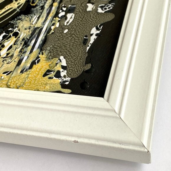 Across - Original Art Mixed Media Collage Painting Framed 12"x15" - Picture 8 of 9